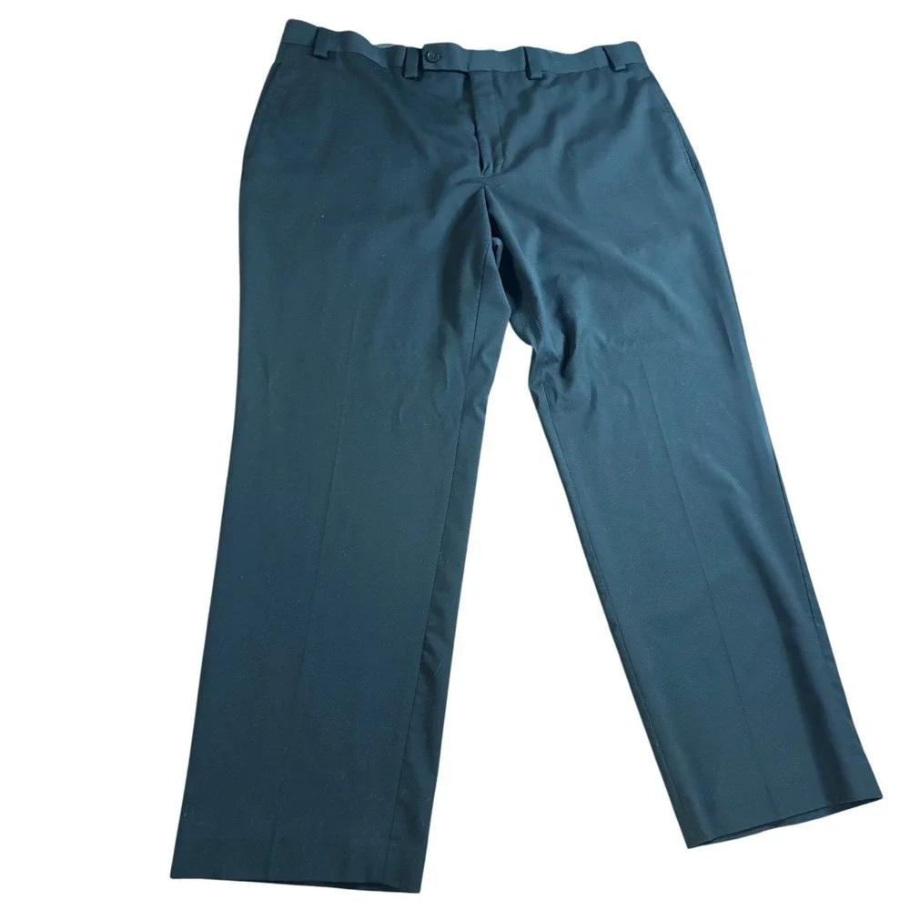 Calvin Klein Mens Dress Pants 40 x 30 Black Flat Front Trousers Business Formal